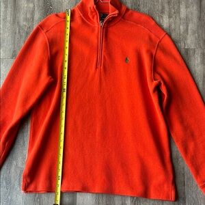 Polo Ralph Lauren Men's Bright Orange Zip-Up Sweater